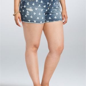 Torrid Skinny Short Shorts Mickey Print Sz 20